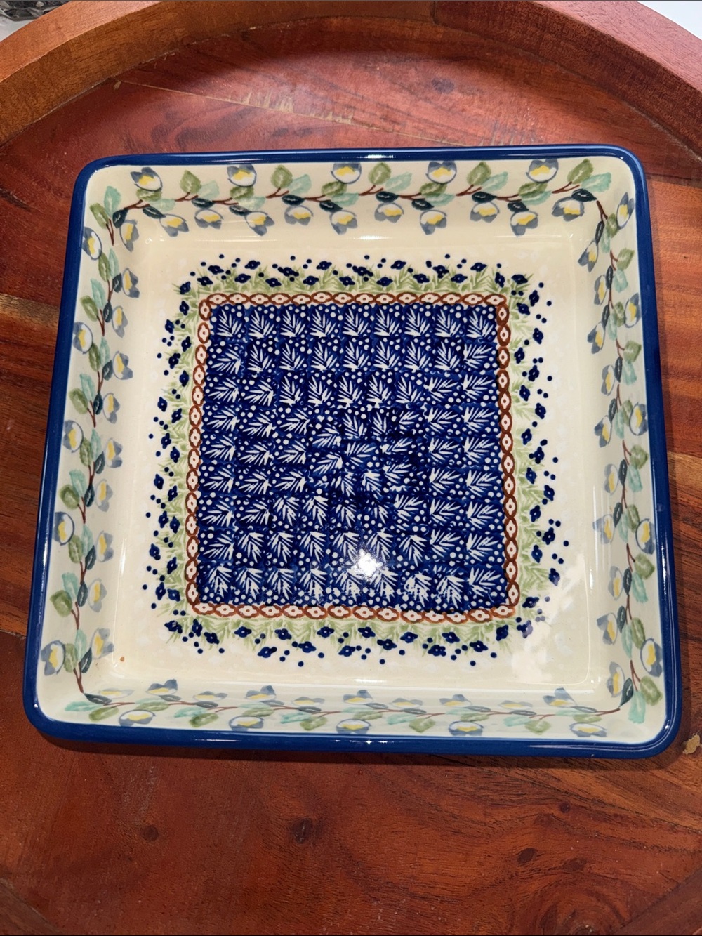 Like New Boleslawiec Polish Pottery Serving Dish - Hand-Painted Style